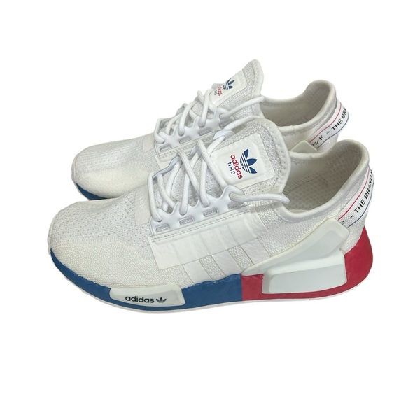Adidas NMD R1 V2 White Lush Red 2020 Women's Size 5 - Authentic & Trendy - Picture 2 of 8